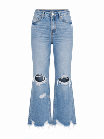 Untamed Distressed Raw Hem Jeans