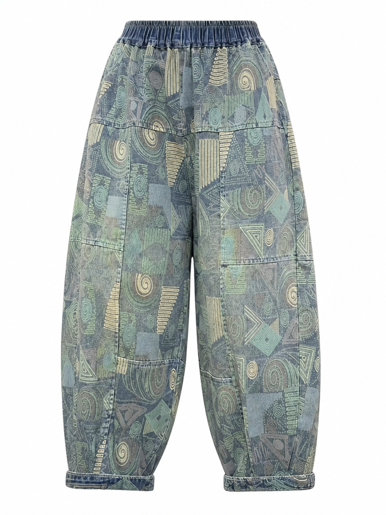 Wanderlust Printed Loose Harem Jeans