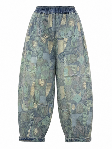 Wanderlust Printed Loose Harem Jeans