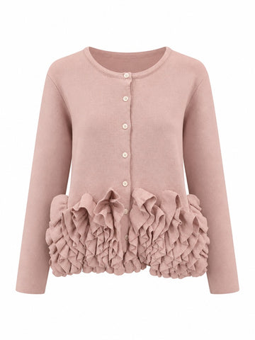 Ethereal Pleated Ruffle Cardigan