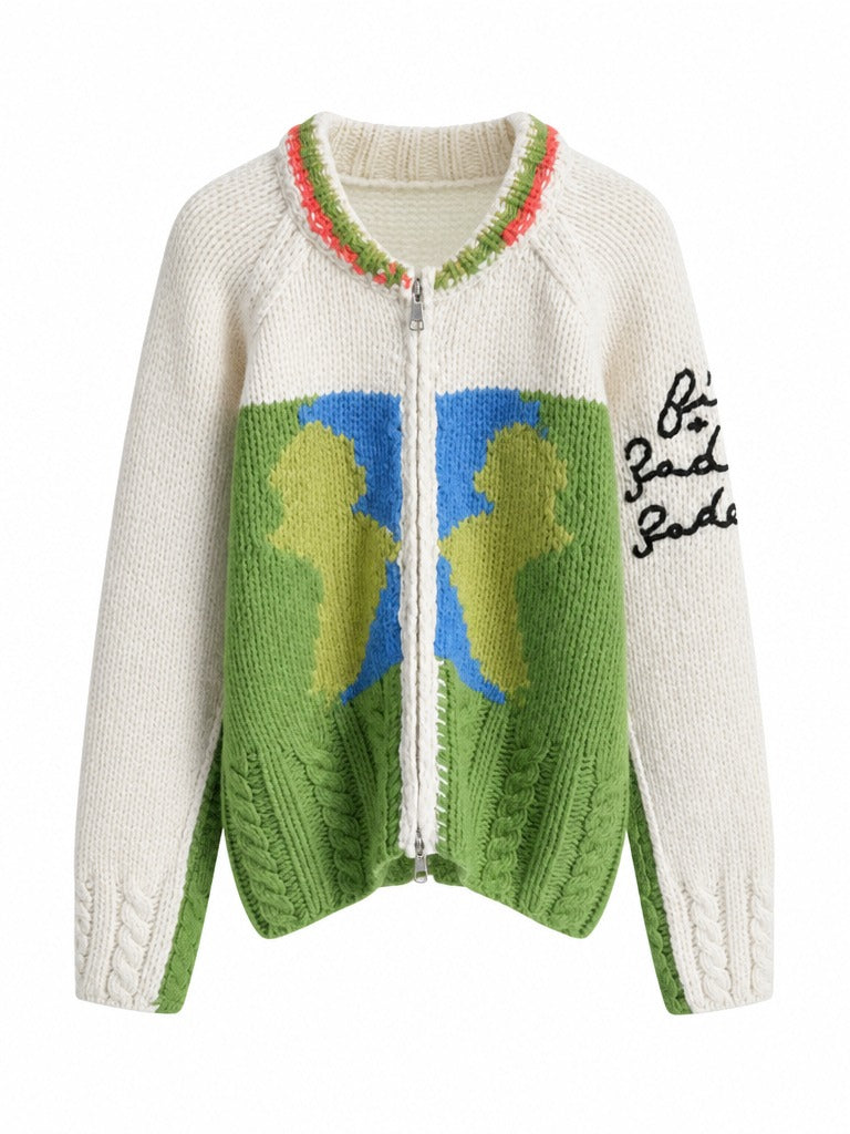 Unique Patchwork Knit Cardigan