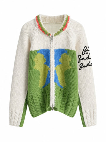 Unique Patchwork Knit Cardigan