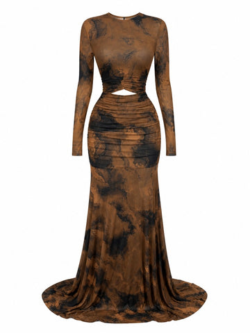 Audacious Floral Ruched Maxi Dress