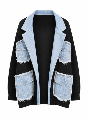 Untamed Denim Patchwork Cardigan