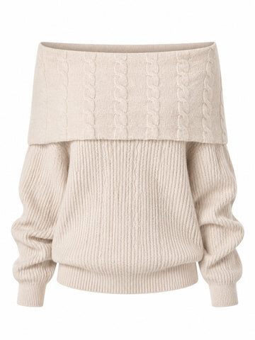 Grounded Knit Off-Shoulder Pullover