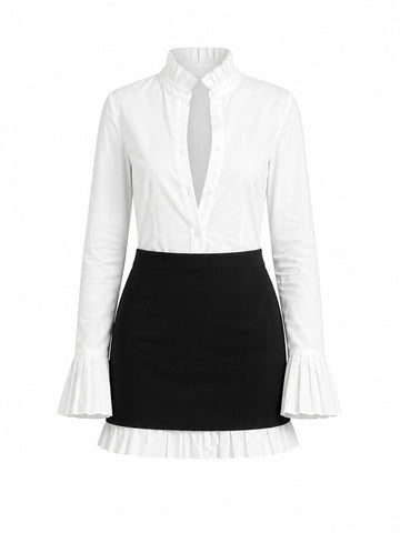 Elegant Ruffled Cotton Mini Set