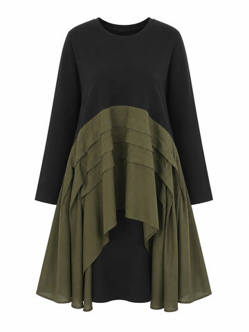 Grounded Pleated Midi Dress