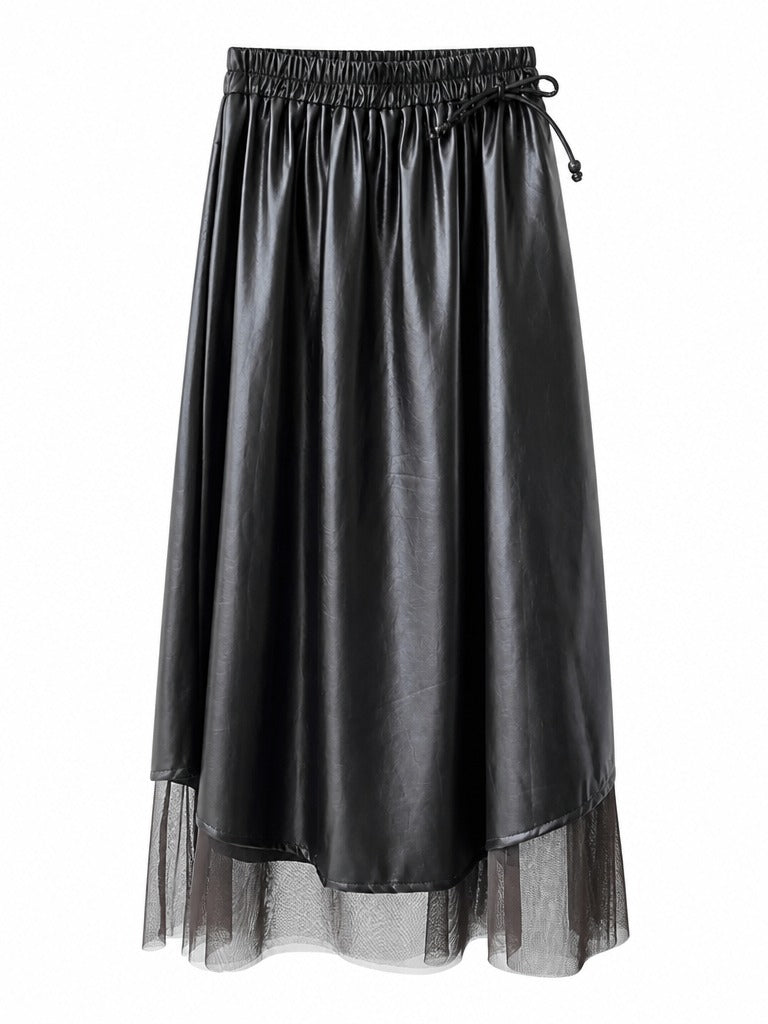 Audacious Pleated Mesh Midi Skirt