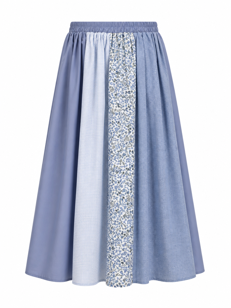 Wanderlust Patchwork Floral A-Line Skirt
