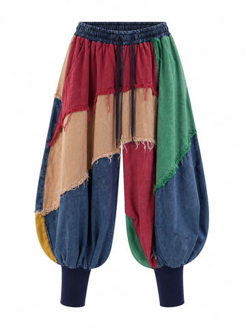 Unique Patchwork Wide Leg Jeans