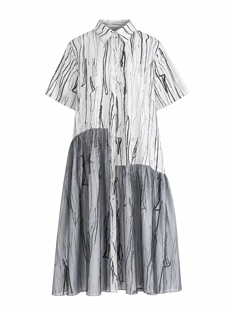 Daring Patchwork Mesh Maxi Dress