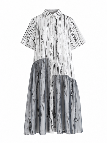Daring Patchwork Mesh Maxi Dress
