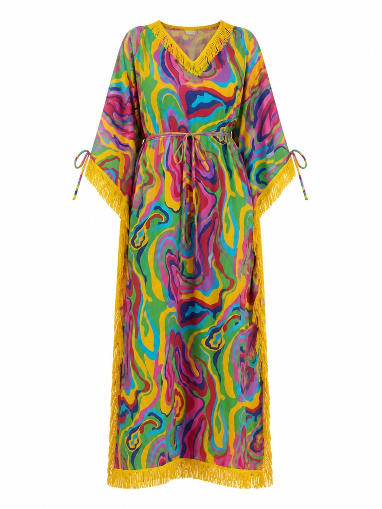 Audacious Abstract Swirl Mesh Dress
