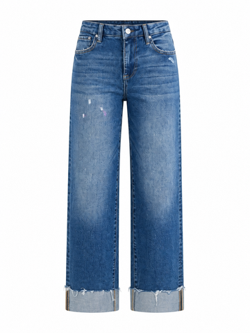 Confident Cuffed Wide Leg Jeans