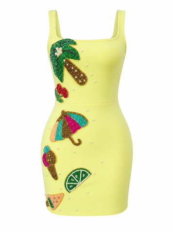 Radiant Beaded Bodycon Mini Dress