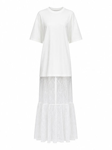 Divine Lace Ruffle Maxi Dress
