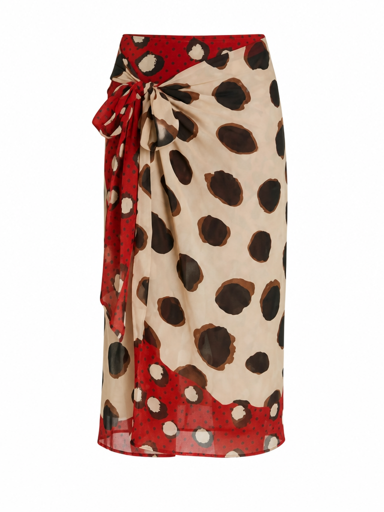 Wanderlust Polka Dot Wrap Midi Skirt