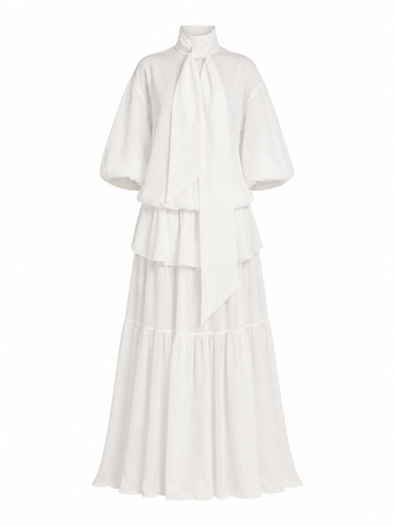 Elegant Tiered High-Neck Maxi Dress
