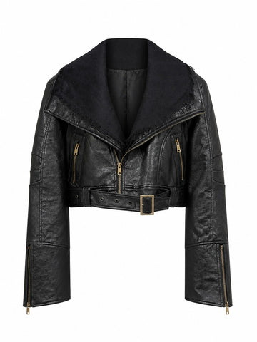 Audacious Cropped Tassel Moto Jacket