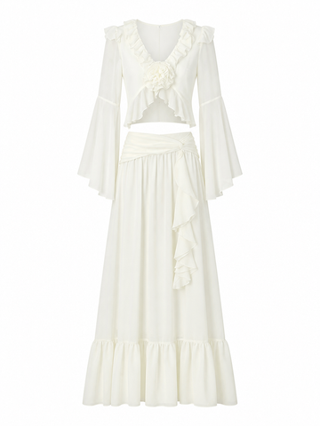 Ethereal Ruffled Flowy Two-Piece Set