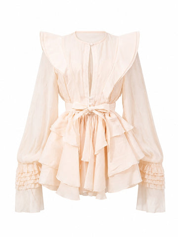 Audacious Ruffled Lantern Sleeve Dress
