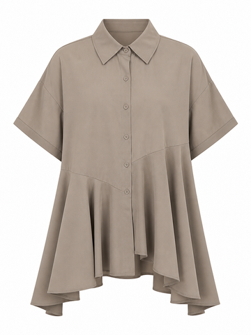Sovereign Pleated Irregular Hem Blouse