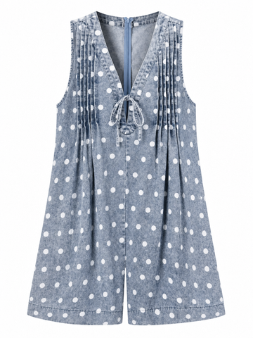Free Spirit Polka Dot Denim Romper
