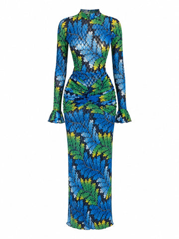 Untamed Leaf Print Maxi Dress