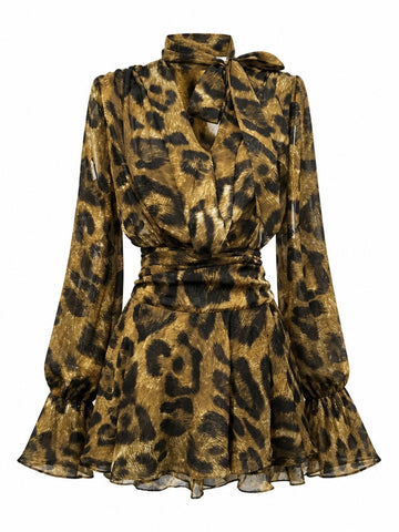 Fierce Leopard Print Mini Dress