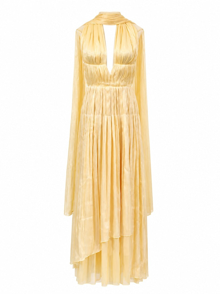 Radiant Flowing Halter Maxi Dress