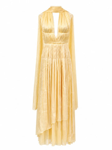 Radiant Flowing Halter Maxi Dress