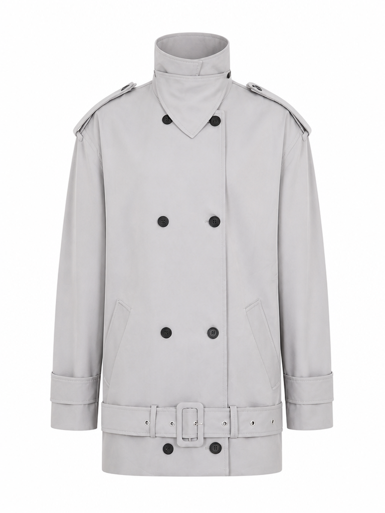 Confident Double Breasted Mini Trenchcoat