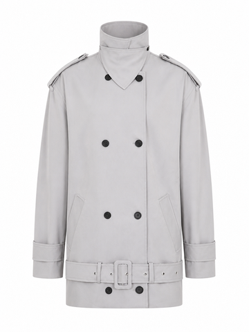 Confident Double Breasted Mini Trenchcoat