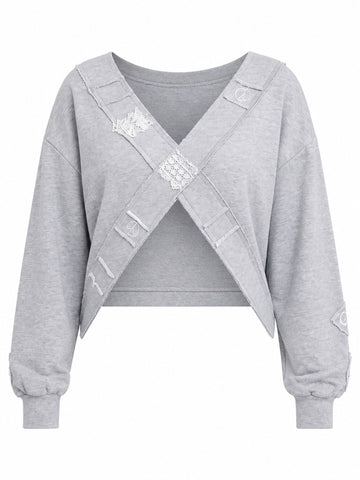 Free Spirit Crochet French Terry Top