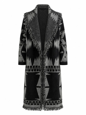 Distinctive Fringe Knit Cardigan