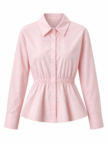 Elegant Ruched Peplum Blouse