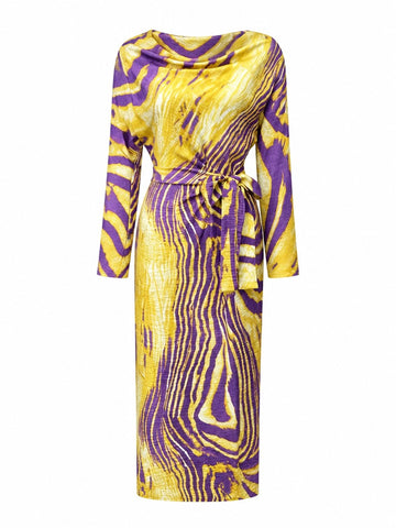 Vibrant Abstract Print Maxi Dress