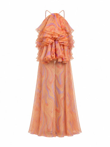 Free Spirit Printed Ruffle Maxi Dress