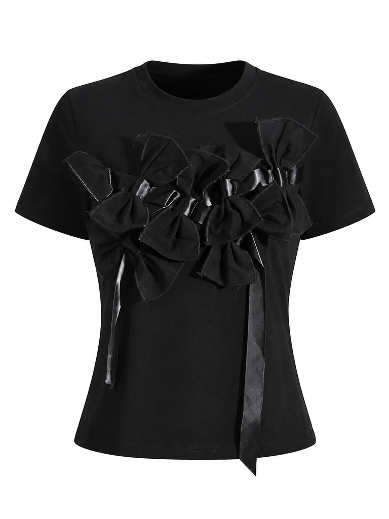 Elegant Bow Detailed T-Shirt