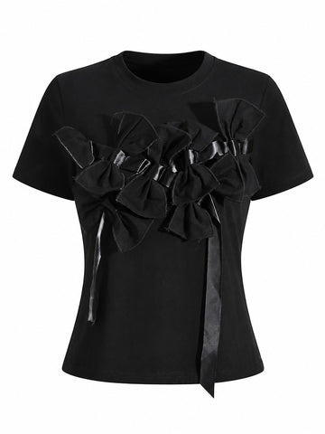 Elegant Bow Detailed T-Shirt