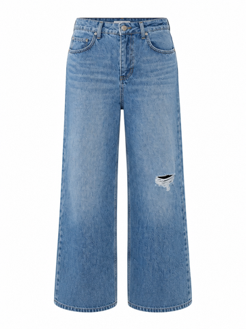 Untamed Distressed Wide Leg Jeans
