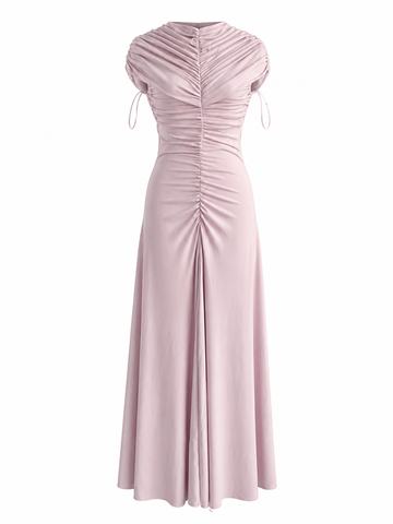 Elegant Ruched A-Line Maxi Dress