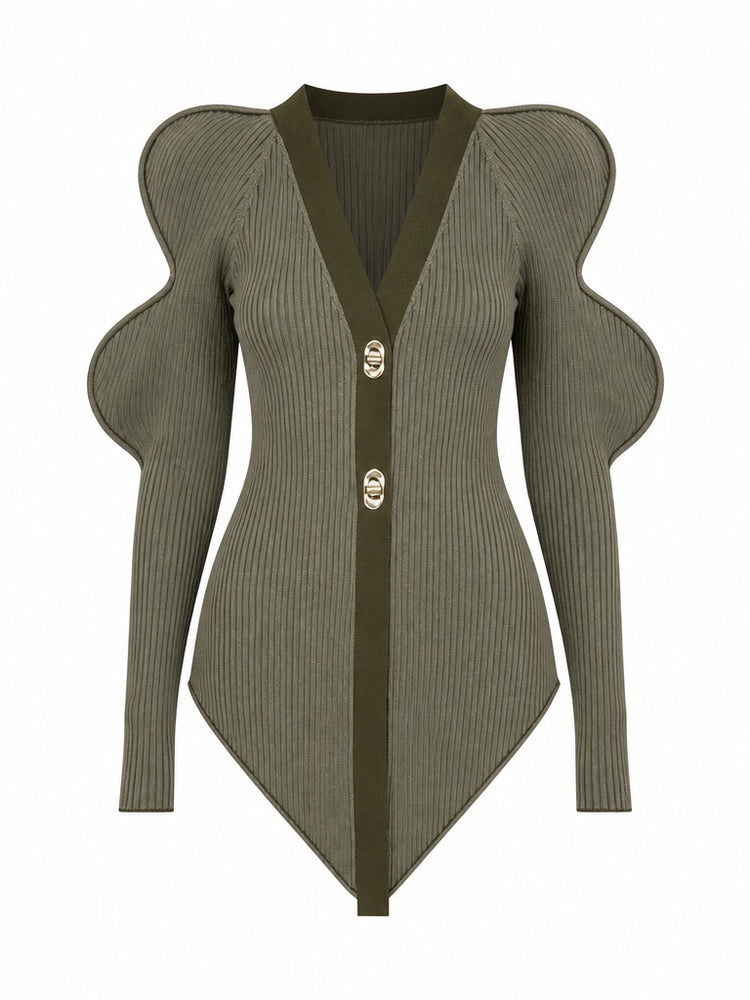 Audacious Ribbed Knit Sweater