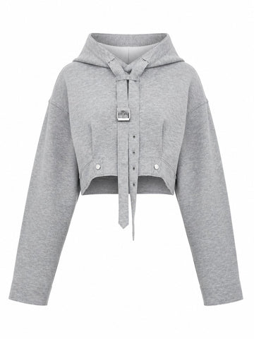 Audacious Buckle Cropped Hoodie