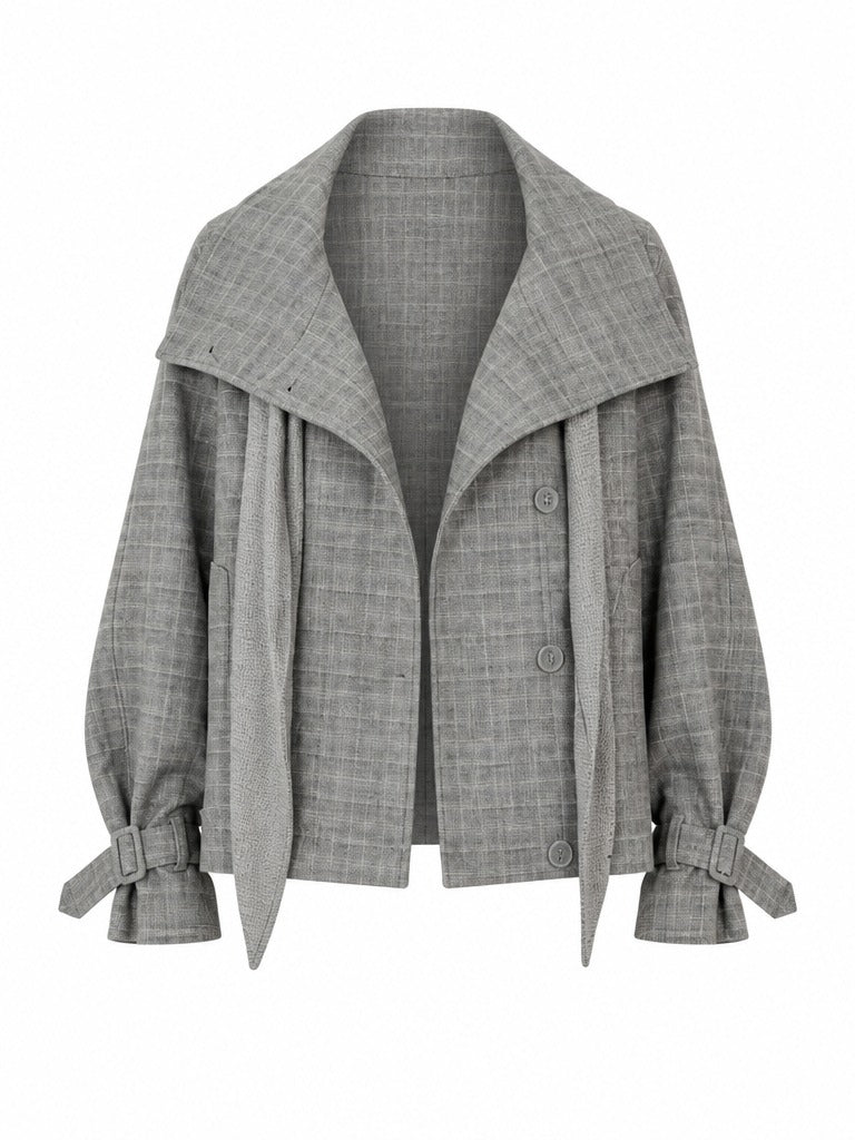 Grounded Plaid Oversized Trench Coat