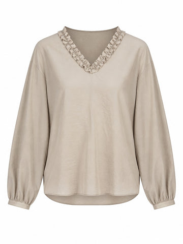 Radiant Ruffled V-Neck Blouse