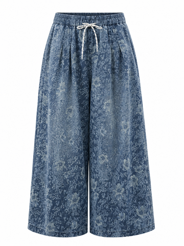 Boundless Printed Denim Wide Leg Jeans