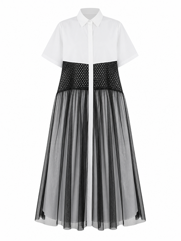 Audacious Mesh Patchwork Maxi Dress