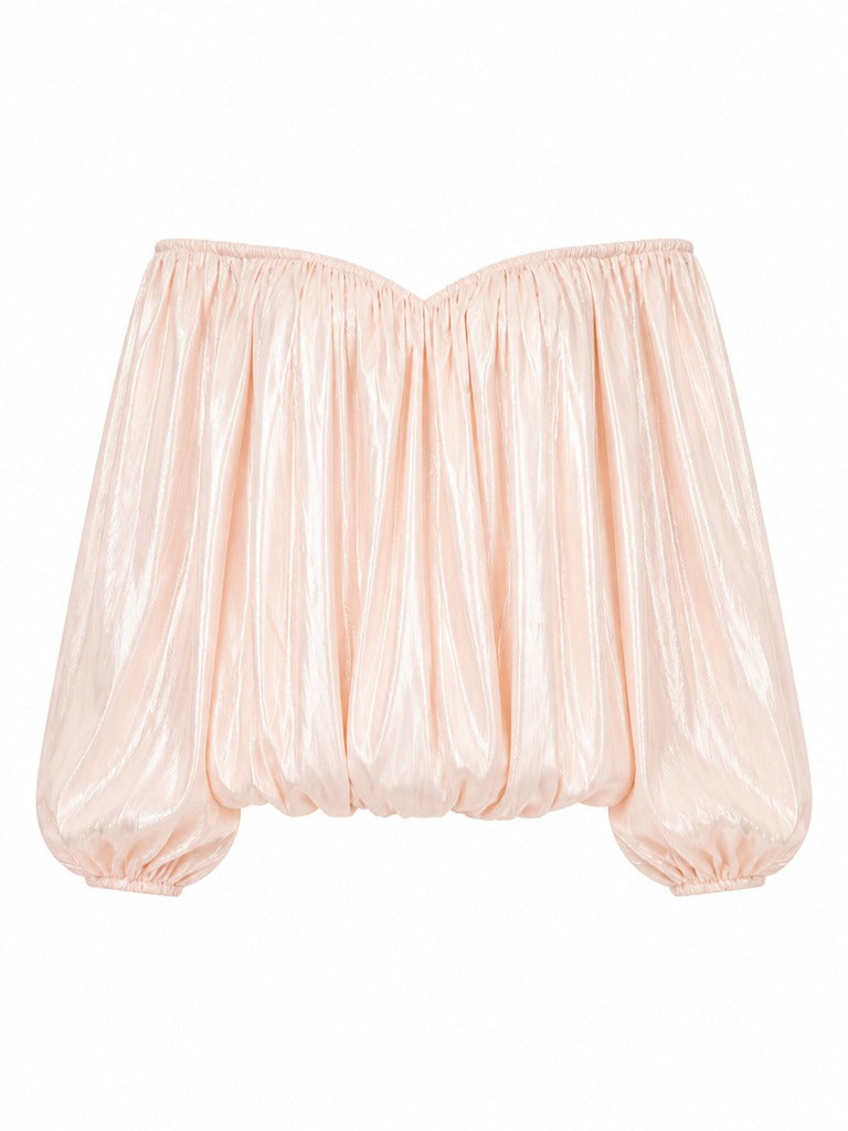 Radiant Shirred Off-Shoulder Blouse