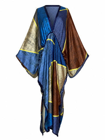 Free Spirit Printed Deep V-Neck Kaftan